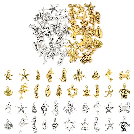 2Bags 2 Colors Tibetan Style Alloy Pendants FIND-YW0007-75-1