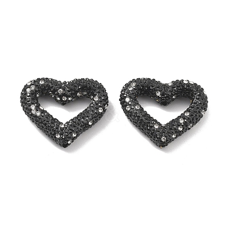 Heart Shape Polymer Clay Rhinestone Beads CLAY-NH0001-09B-05-1