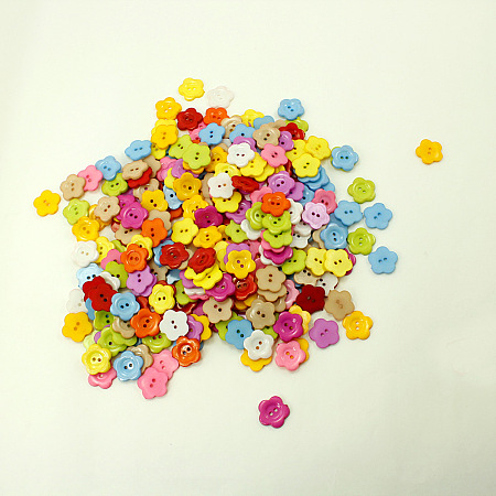 Fashionable Plum Blossom Shape Buttons With Assorted Colors NNA0VCS-1