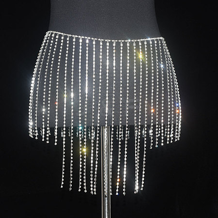 Full Crystal Rhinestone Tassel Skirt Body Chains WGA3B2D-18-1