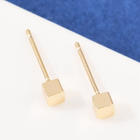 Brass Stud Earrings for Women EJEW-G441-05A-G-1
