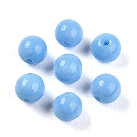 Opaque Solid Color Glass Beads GLAA-N007-8mm-A14-1