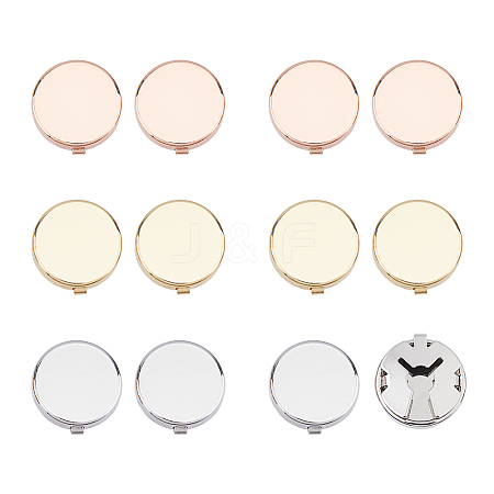 6 Pairs 3 Colors Brass Cufflink Settings FIND-FH0010-31-1