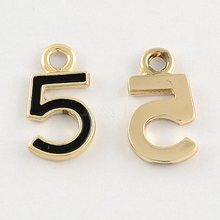 Light Gold Tone Alloy Enamel Pendants ENAM-R024-28-1