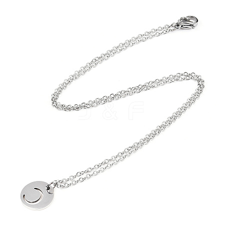 Non-Tarnish 201 Stainless Steel Initial Pendants Necklaces NJEW-S069-TN507-C-1