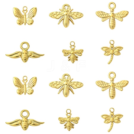 12Pcs 6 Styles 304 Stainless Steel Pendants STAS-CJ0003-20-1