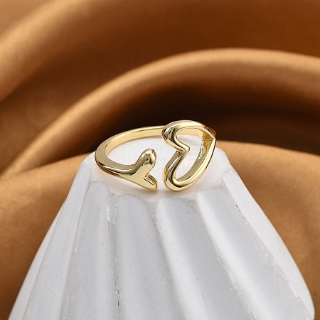 Rack Plating Brass Cuff Finger Rings for Women RJEW-M028-37G-1