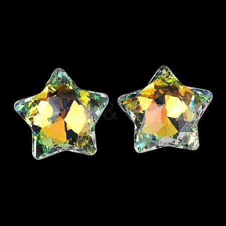 Electroplated Glass Pendants GLAA-G122-05G-1