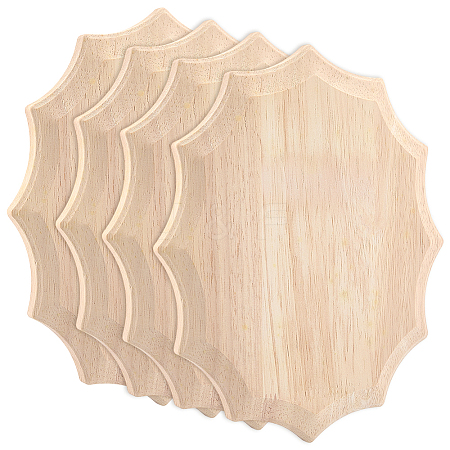 4Pcs Unfinished Rubber Wood Timber Board WOOD-FG0001-66A-1
