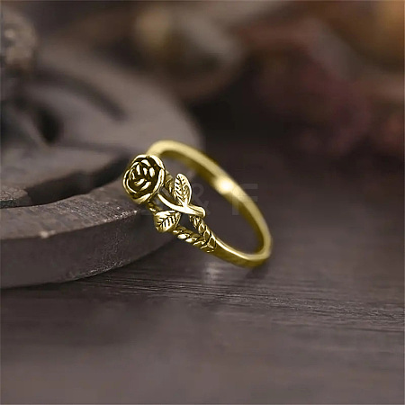 Alloy Rose Finger Rings WG6B24B-02-1