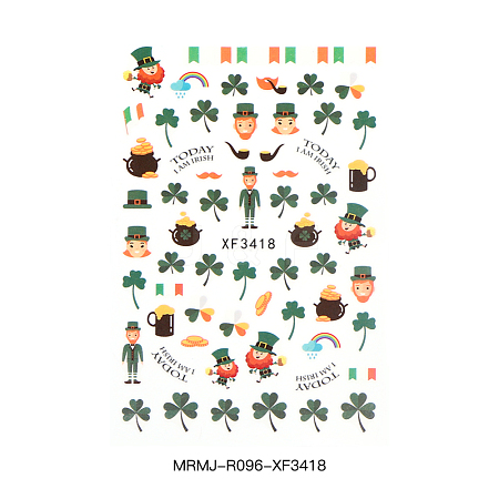 Self Adhesive Nail Art Stickers Decals for Ireland MRMJ-R096-XF3418-1