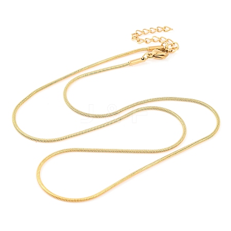 304 Stainless Steel Round Snake Chain Necklaces for Women NJEW-G140-06B-G-1