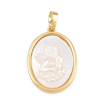 Brass with White Shell Pendants SH-CBA56CE-08G-02-1