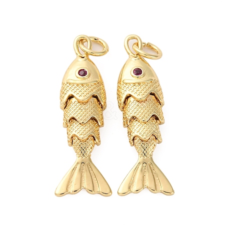 Rack Plating Brass Micro Pave Cubic Zirconia Pendants KK-M309-38B-G-1
