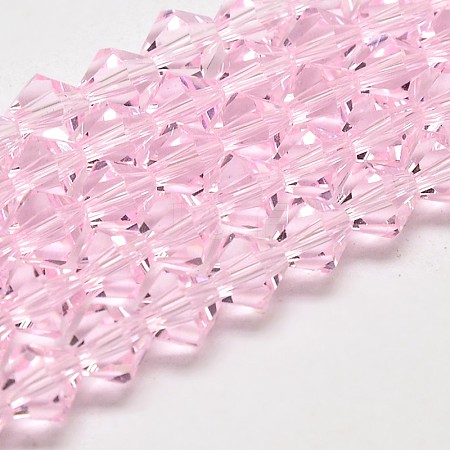 Imitate Austrian Crystal Bicone Glass Beads Strands GLAA-F029-6x6mm-16-1