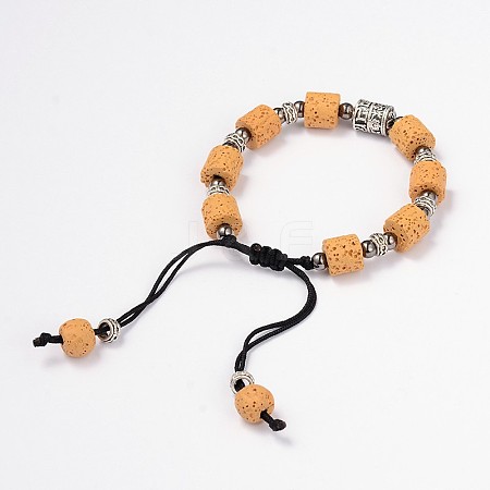 Lava Rock Beaded Bracelets BJEW-D325-06-1