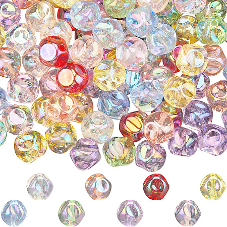 160Pcs 8 Colors Plating Acrylic Beads OACR-SP0001-26-1