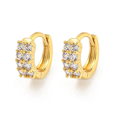 Rack Plating Brass Micro Pave Clear Cubic Zirconia Hoop Earring EJEW-C102-16G-1