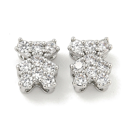 Brass with Clear Cubic Zirconia Charms KK-Q820-22P-1