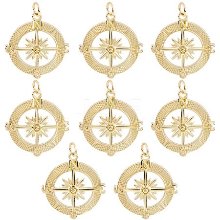 8Pcs Brass Pendants KK-SC0007-25-1