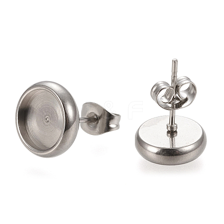 Non-Tarnish 304 Stainless Steel Stud Earring Settings LS-STAS-K202-05C-P-1