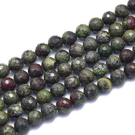 Natural Dragon Blood Jasper Beads Strands G-K310-A26-8mm-1