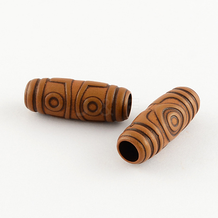 Imitation Wood Acrylic Beads SACR-R830-06-1