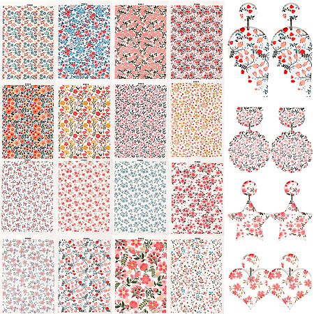 CRASPIRE 16 Sheets 16 Style Flower Pattern Ceramics Clay Water Transfer Paper DIY-CP0010-38-1