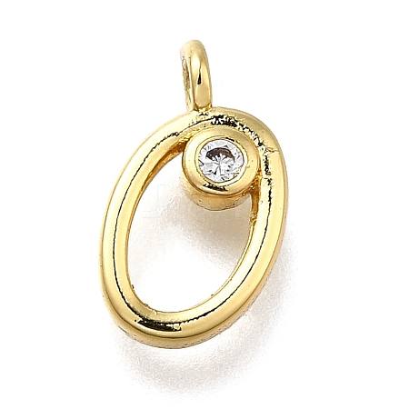 Brass Micro Pave Cubic Zirconia Pendants KK-B132-12G-O-1