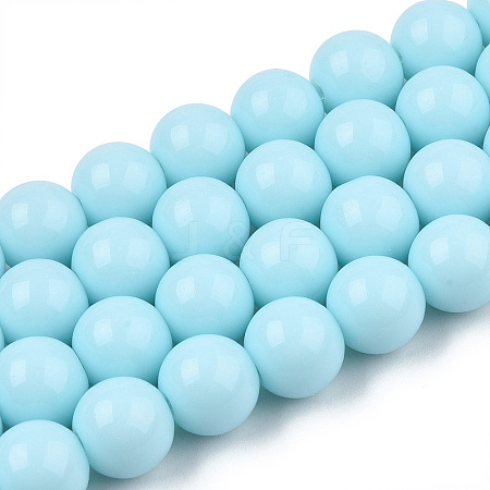 Opaque Solid Color Glass Beads Strands LS-GLAA-T032-P10mm-10-1