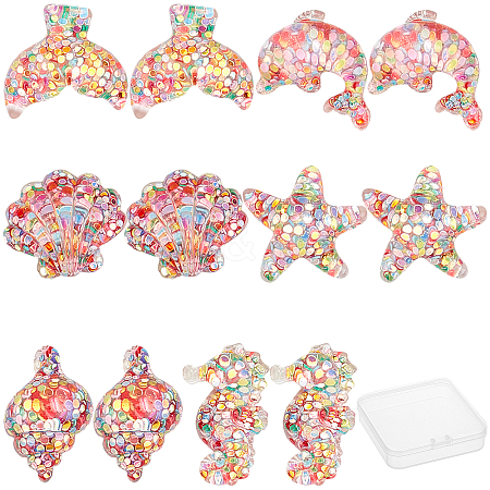 SUNNYCLUE Transparent Flatback Resin Cabochons Accessories RESI-SC0001-54-1