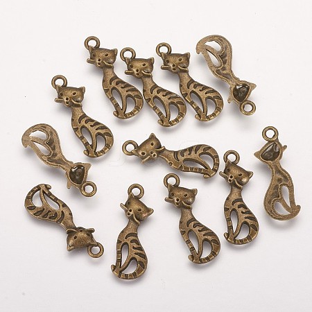 Tibetan Style Alloy Kitten Pendants X-PALLOY-2703-AB-FF-1