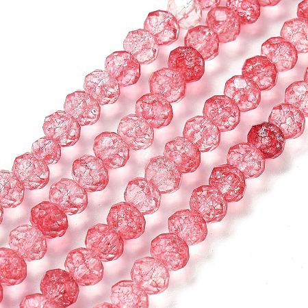 Transparent Crackle Glass Beads Strands CCG-L050-01A-01-1