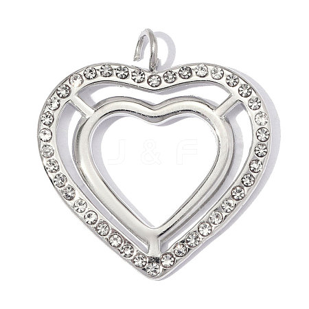 304 Stainless Steel with Crystal Rhinestone Pendants RB-OY001-13P-02-1