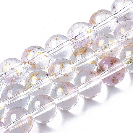 Transparent Spray Painted Glass Bead Strands LS-GLAA-N035-03C-B07-1