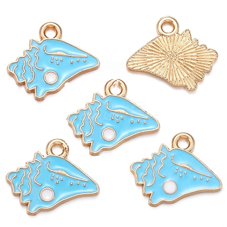 Sea Animal Alloy Enamel Pendants PW-WGE87A6-14-1