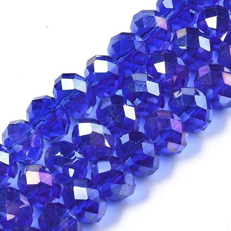 Electroplate Glass Beads Strands X-GR12MMY-25AB-1