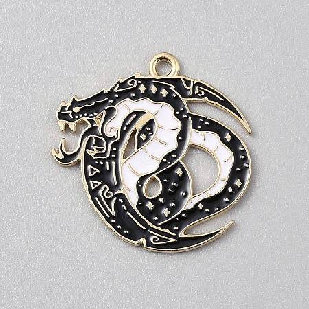 Golden Plated Alloy Enamel Pendants ENAM-CJC0001-21G-01-1