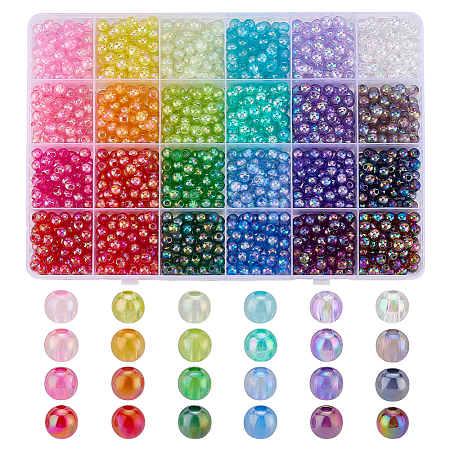 1440Pcs 24 Colors Transparent Acrylic Beads MACR-PH0001-98-1