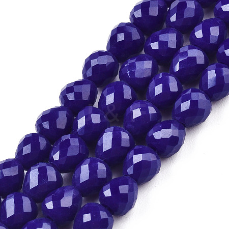 Opaque Solid Color Glass Beads Strands GLAA-N045-002-A01-1