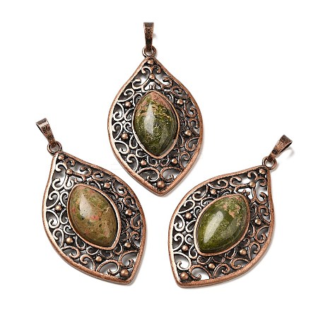 Natural Unakite Pendants G-H065-3R-04-1