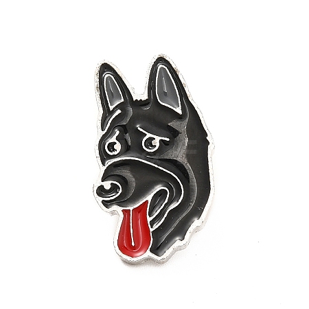 Dog Enamel Pin with Brass Butterfly Clutches LS-JEWB-A006-03H-1