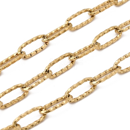 304 Stainless Steel Textured Paperclip Chains CHS-P029-01G-1