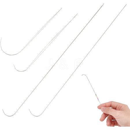 CHGCRAFT 4 Style Steel Bent Head Beading Needles for Bead Spinner TOOL-CA0001-20-1