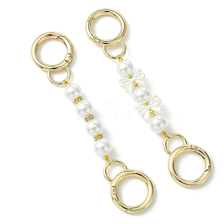 2Pcs Zinc Alloy Spring Gate Rings Bag Extension Chains AJEW-BA00141-1