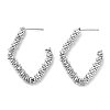 Rack Plating Brass Beaded Rhombus Stud Earrings for Women EJEW-D059-30P-1