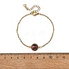 Half Round Natural Gemstone Bead Link Bracelets BJEW-JB14119-5