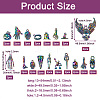 36Pcs Halloween Rainbow Color Alloy Pendants PALLOY-BY0001-01-3