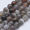 Round Natural Botswana Agate Bead Strands X-G-I166-02-6mm-1