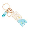 Alloy & Resin Tassel Keychainss AJEW-TADJ0001-20G-12-2
